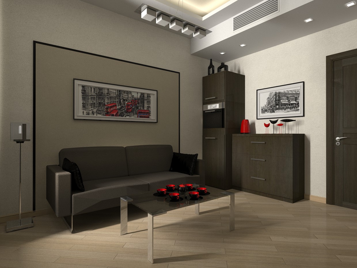 Recreation room in the office of a director in 3d max vray image