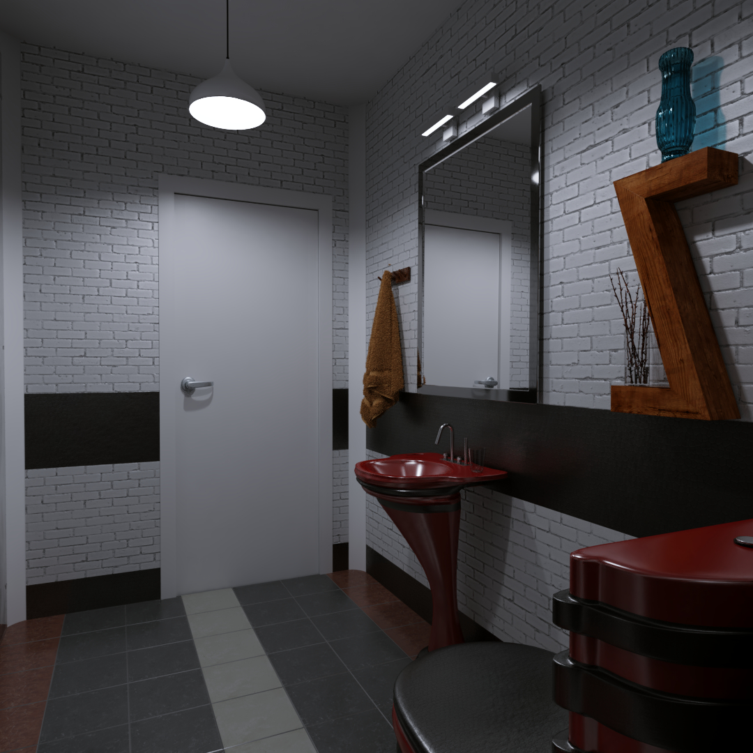Toilette in Blender cycles render Bild