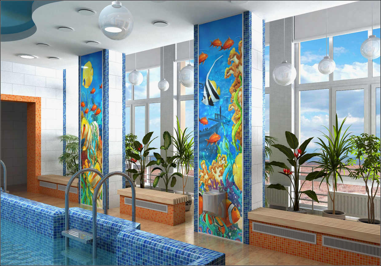 Progetto di interior design per una piscina per bambini a Chernihiv in 3d max vray 1.5 immagine