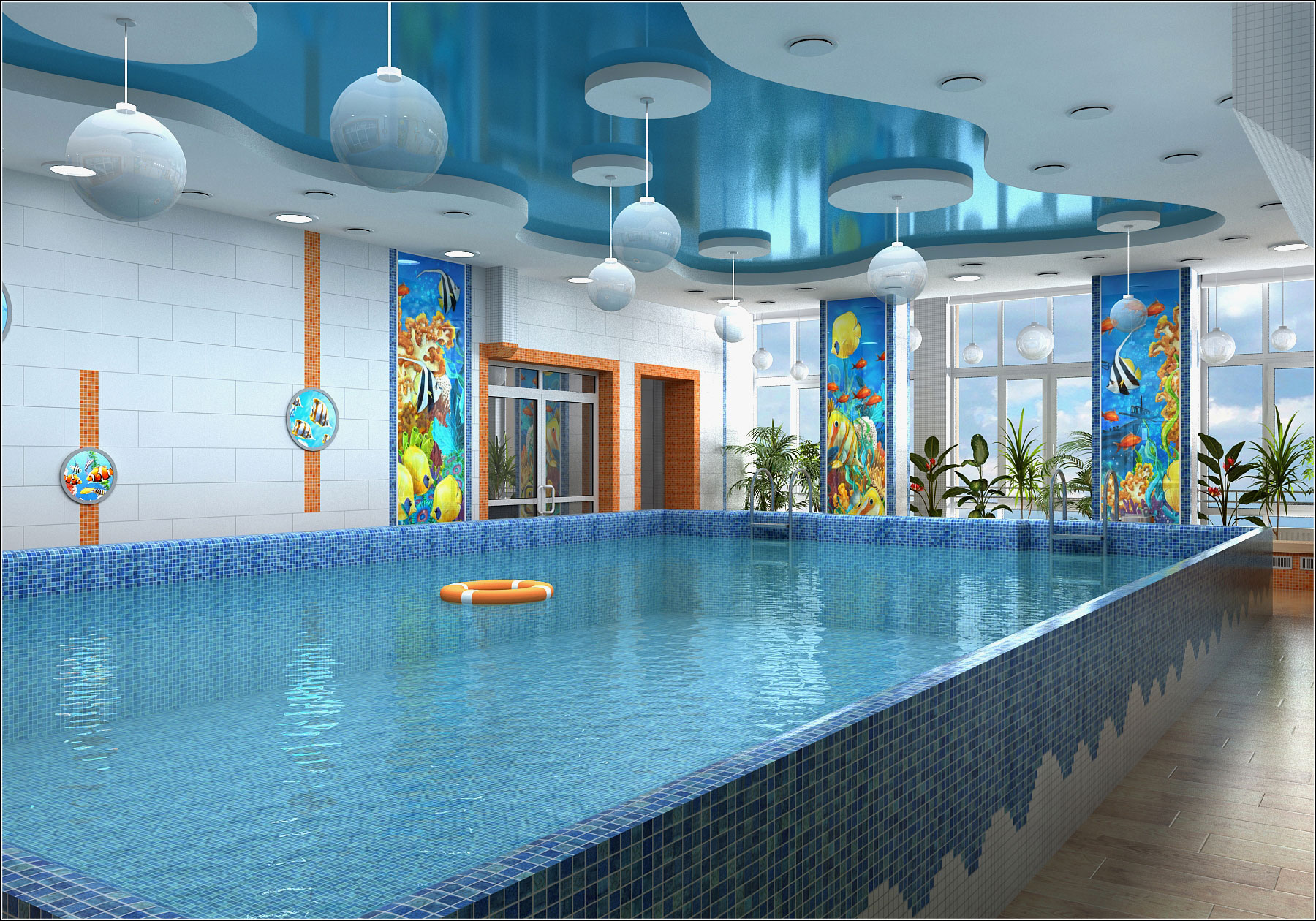Проект дизайна интерьера детского бассейна в Чернигове в 3d max vray 1.5 изображение