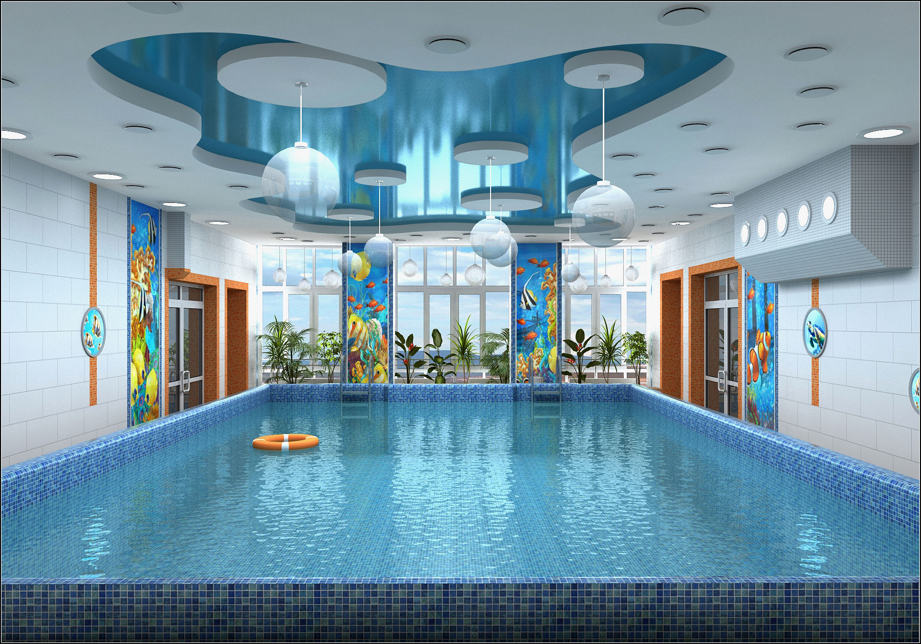 Chernihiv'de bir çocuk havuzu için iç tasarım projesi in 3d max vray 1.5 resim