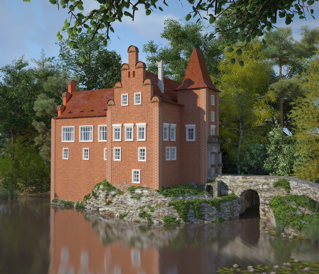 Red Castle in 3d max vray image