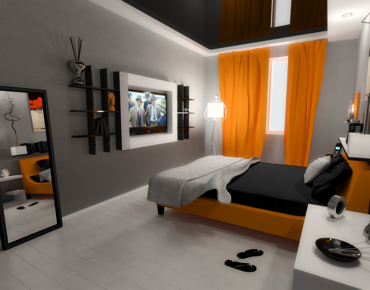 2 बेडरूम 3d max vray में प्रस्तुत छवि