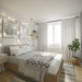 बेडरूम में एक स्कैंडिनेवियाई शैली 3d max corona render में प्रस्तुत छवि