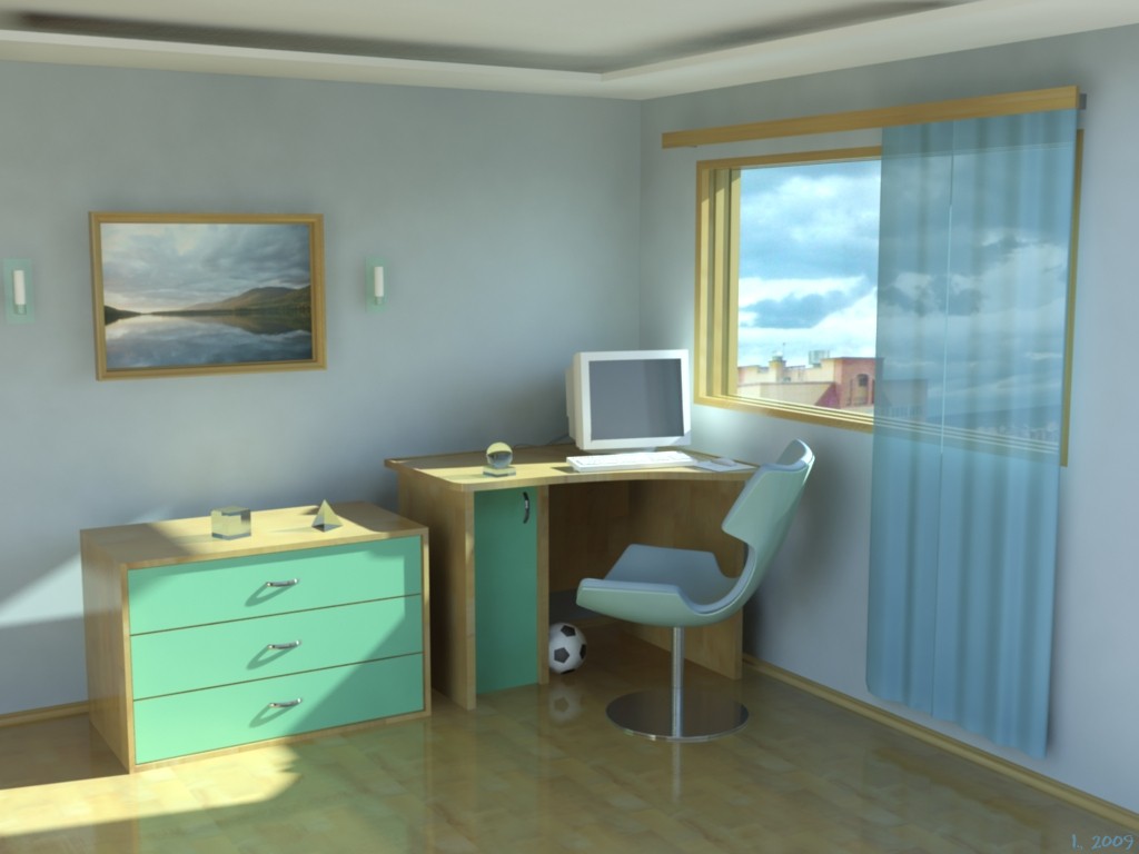 imagen de interior del hogar en 3d max mental ray