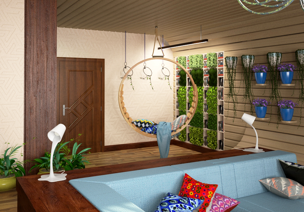 imagen de Sala de estar verde en 3d max vray 3.0