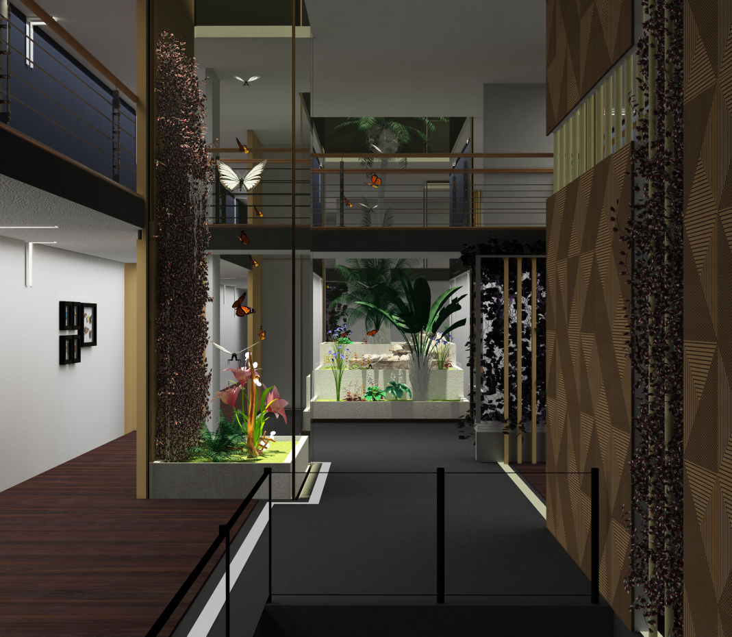 imagen de Interior de la sala de exposiciones en 3d max vray 1.5