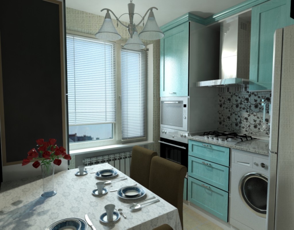 Кухня в 3d max mental ray изображение
