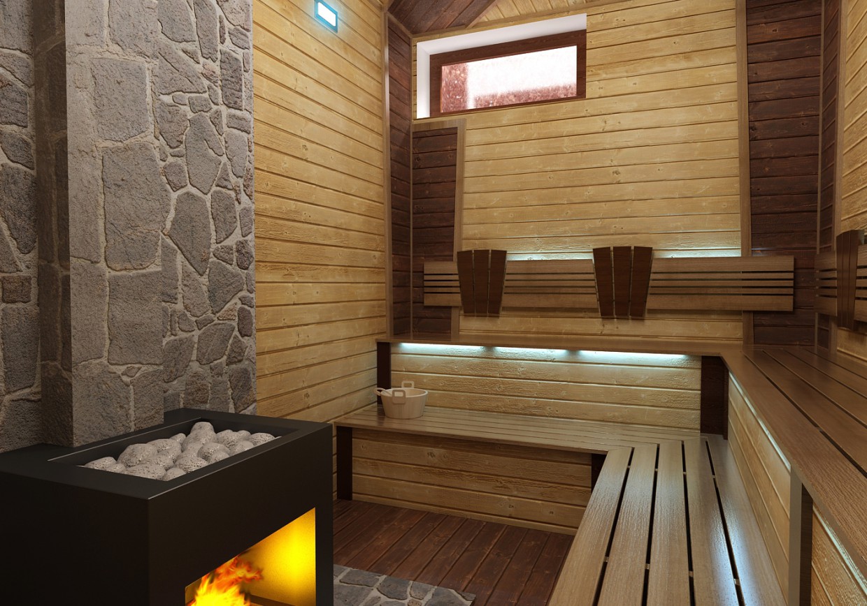 Sauna in 3d max vray 2.0 image