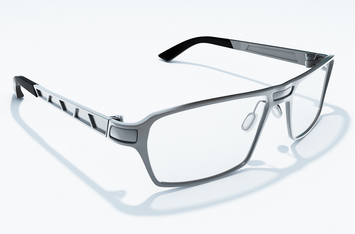 चश्मा बहुभुज मॉडलिंग के साथ बनाया। 3d max vray 1.5 में प्रस्तुत छवि