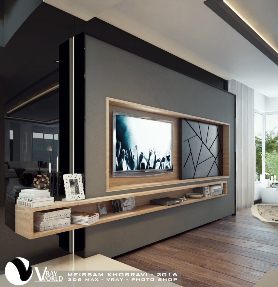 TV wall in 3d max vray 3.0 image
