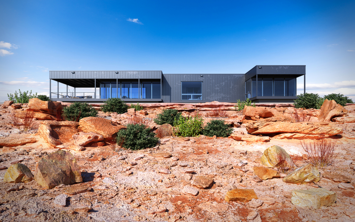 imagen de Casa del desierto en 3d max vray 3.0