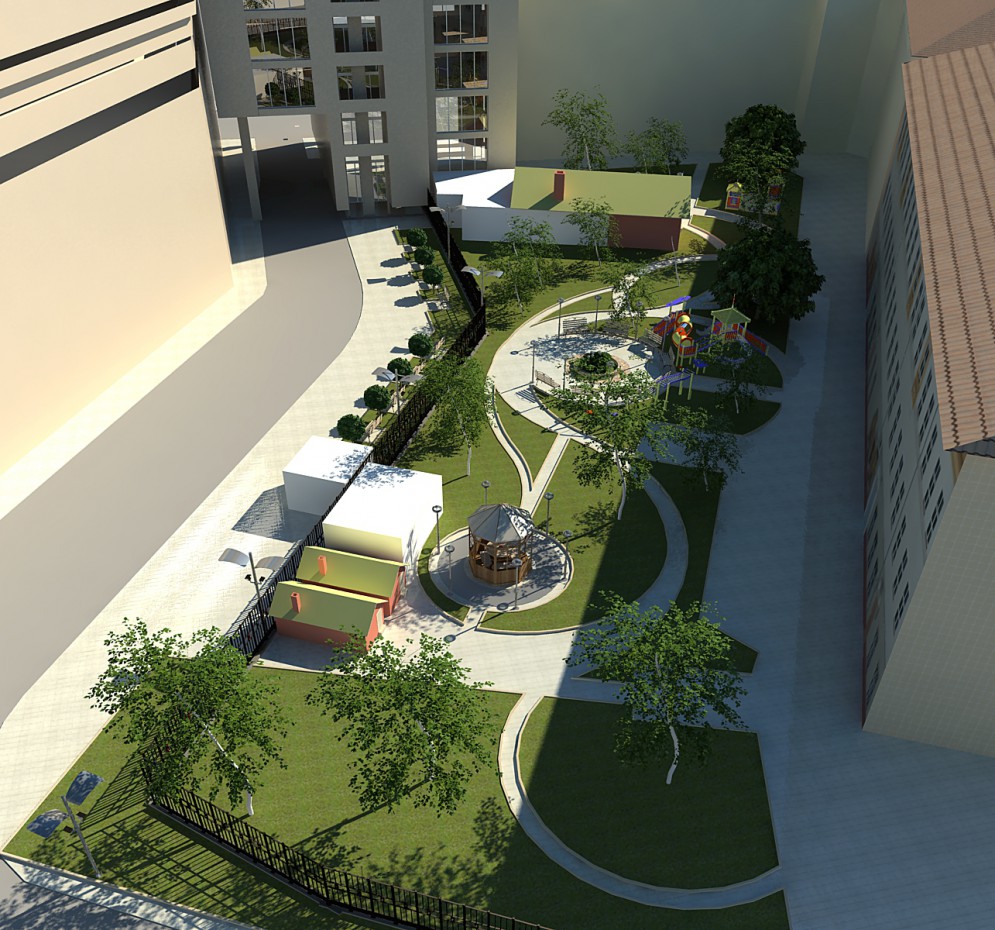 Yard, in Voronegh in 3d max vray image