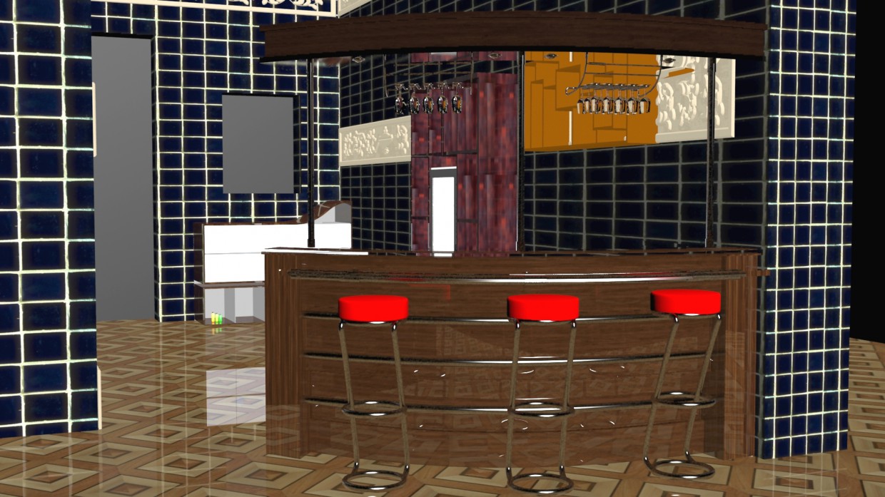 Bar counter in 3d max vray resim