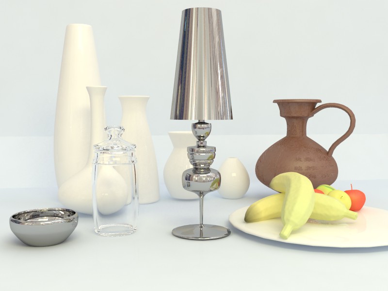 different dishes in 3d max vray image