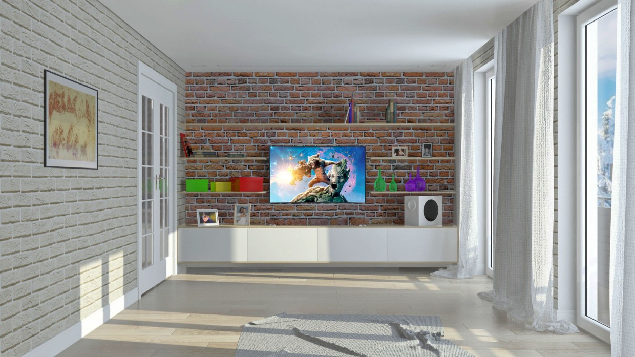 Sala de estar em 3d max vray imagem