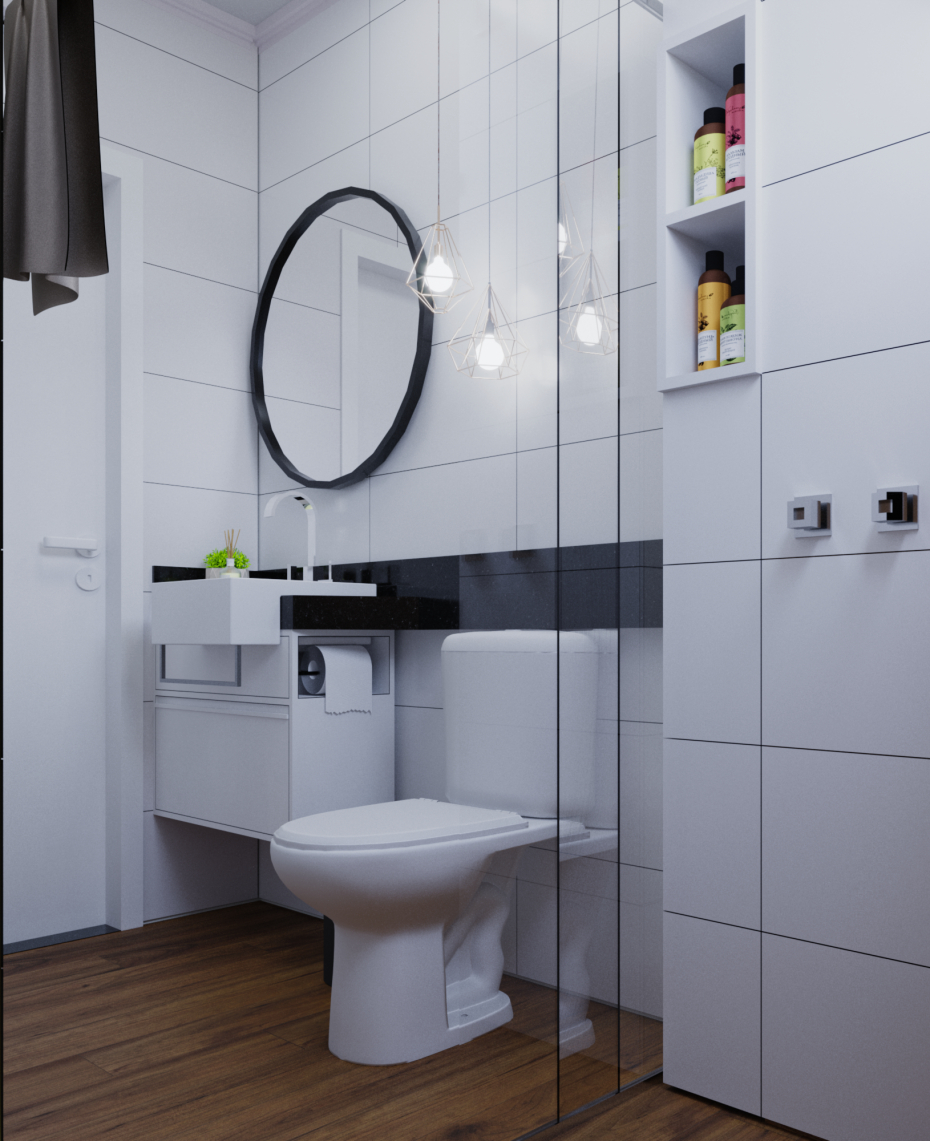 restroom in 3d max corona render image