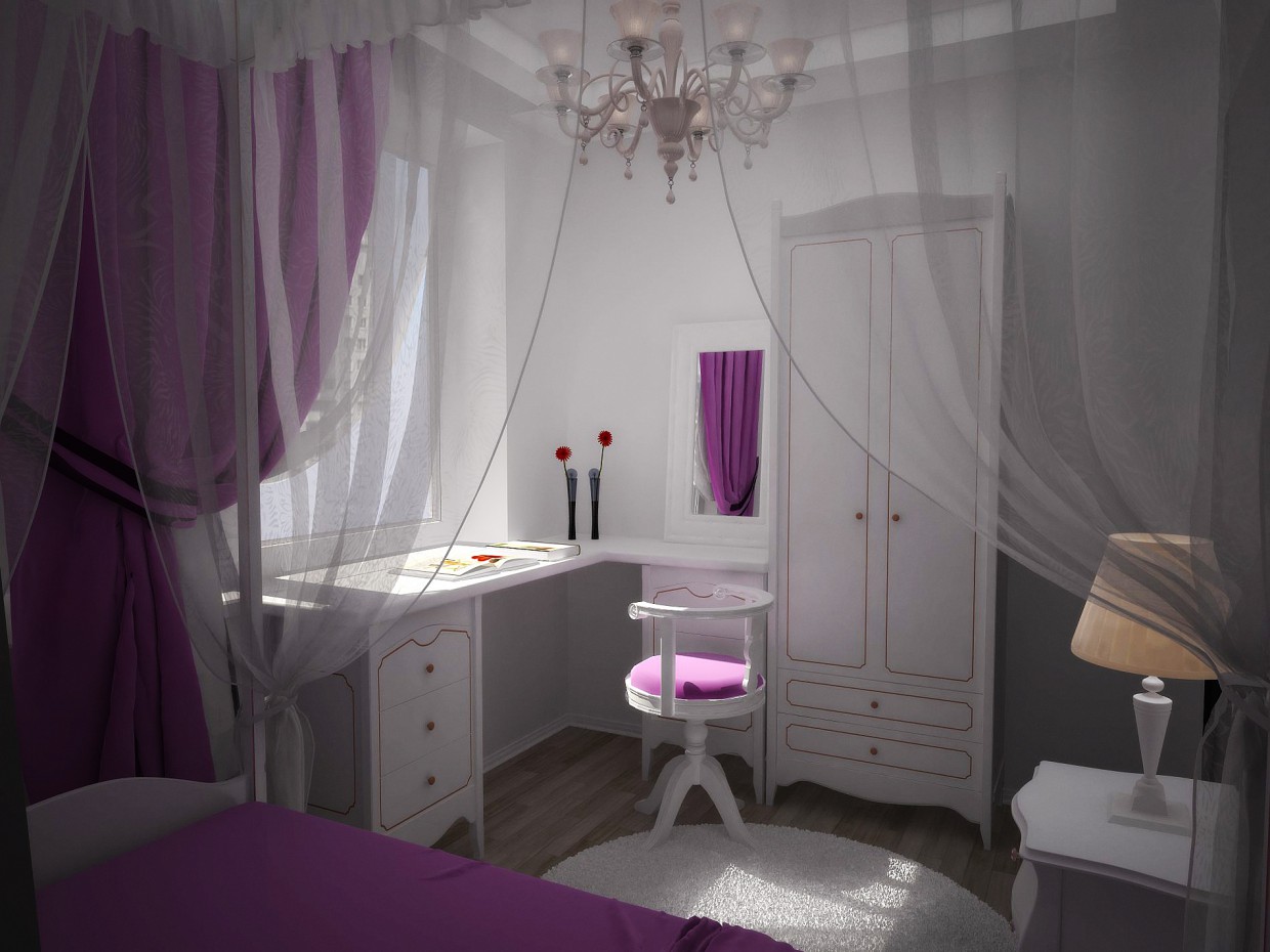 Room for a girl in 3d max vray image