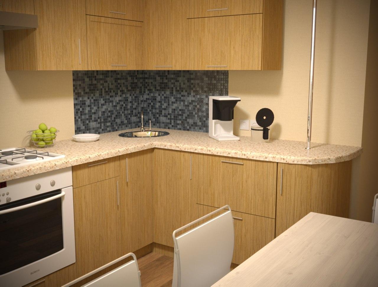 кухня в 3d max corona render изображение