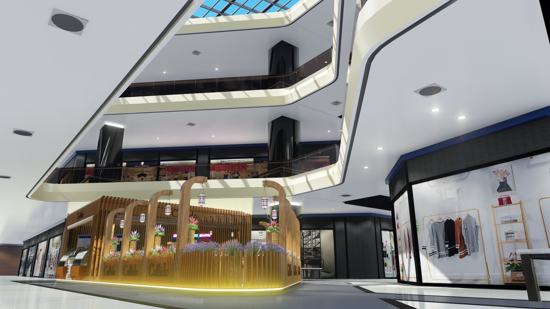 imagen de Presentación de Video 3D de la cafetería Coffido en el próximo centro comercial y de entretenimiento. (Video adjunto) en Cinema 4d Other