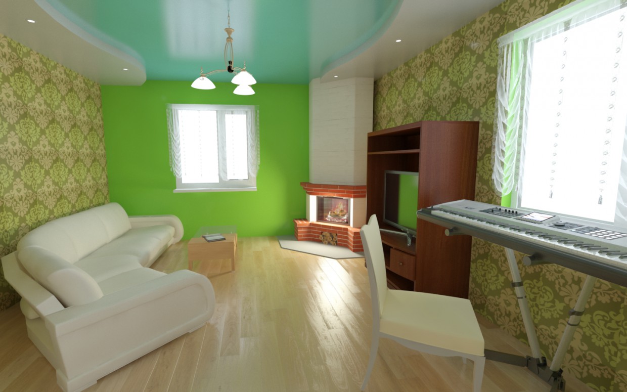 Sala de estar em 3d max vray 3.0 imagem