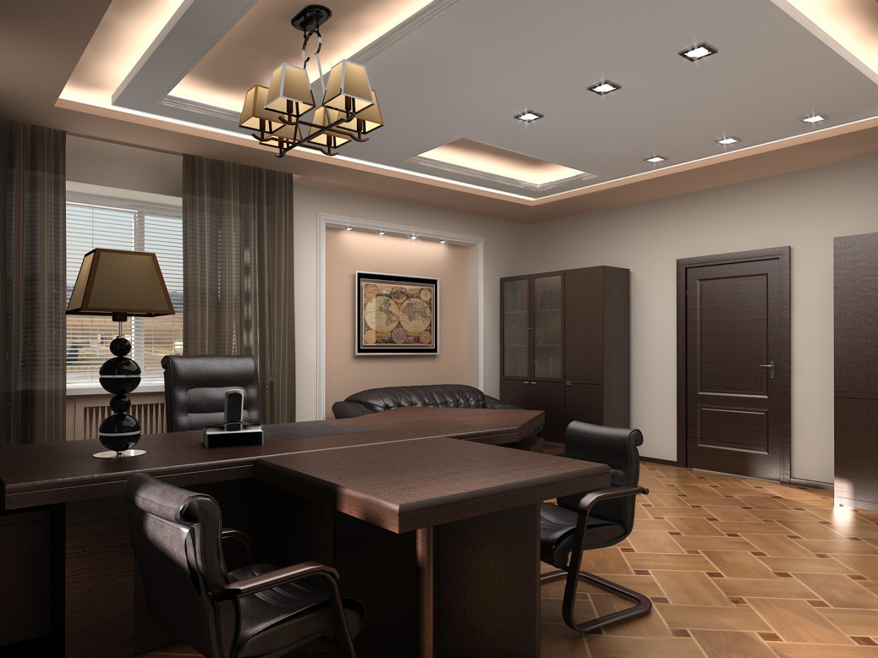Salle de bureau de luxe 2 dans 3d max vray image