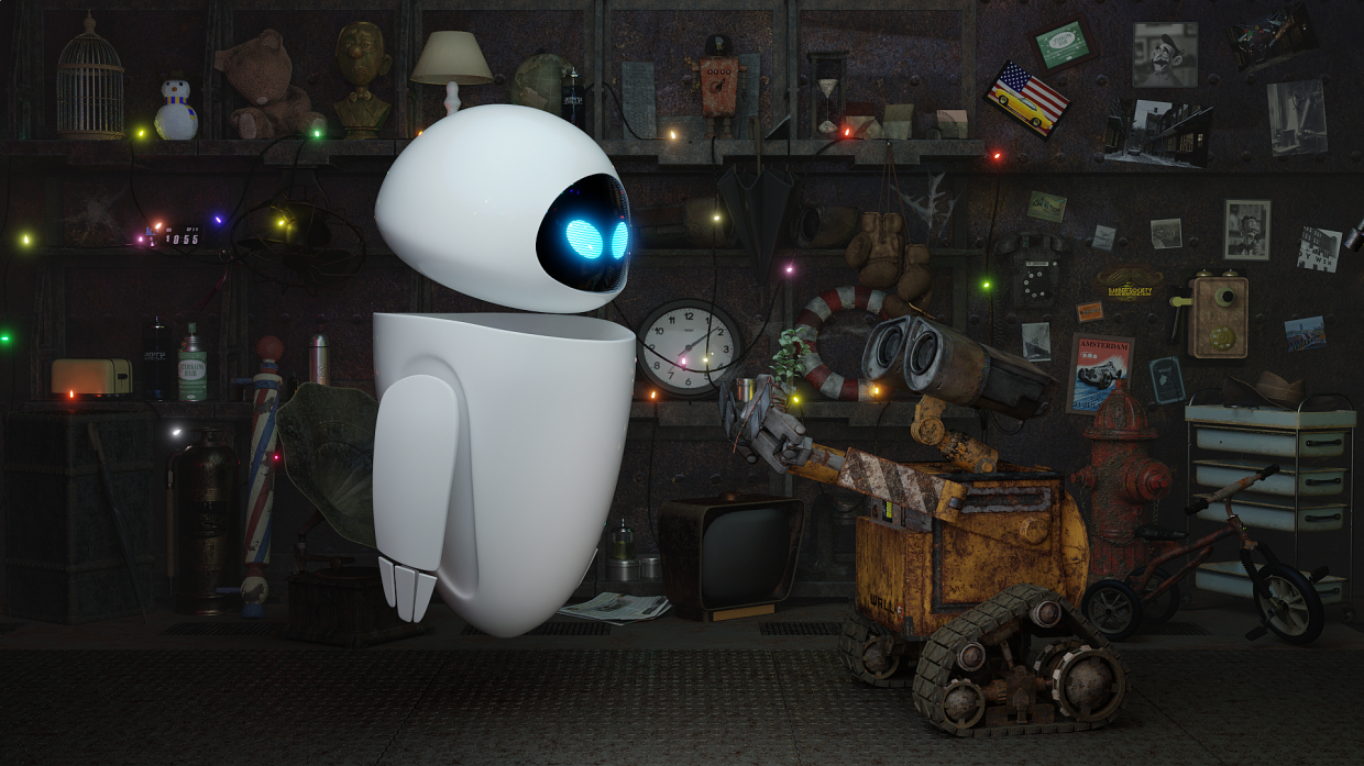 Wall-e в Blender cycles render изображение
