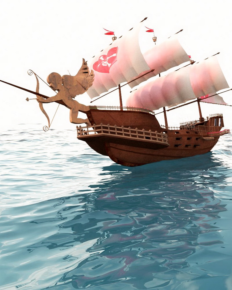 imagen de Barco de San Valentín en 3d max vray 3.0