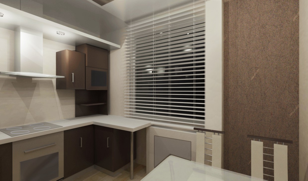 एक रसोई घर के डिजाइन 3d max vray में प्रस्तुत छवि