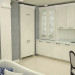 रसोईघर के साथ कमरे में रहने वाले संयुक्त 3d max vray में प्रस्तुत छवि