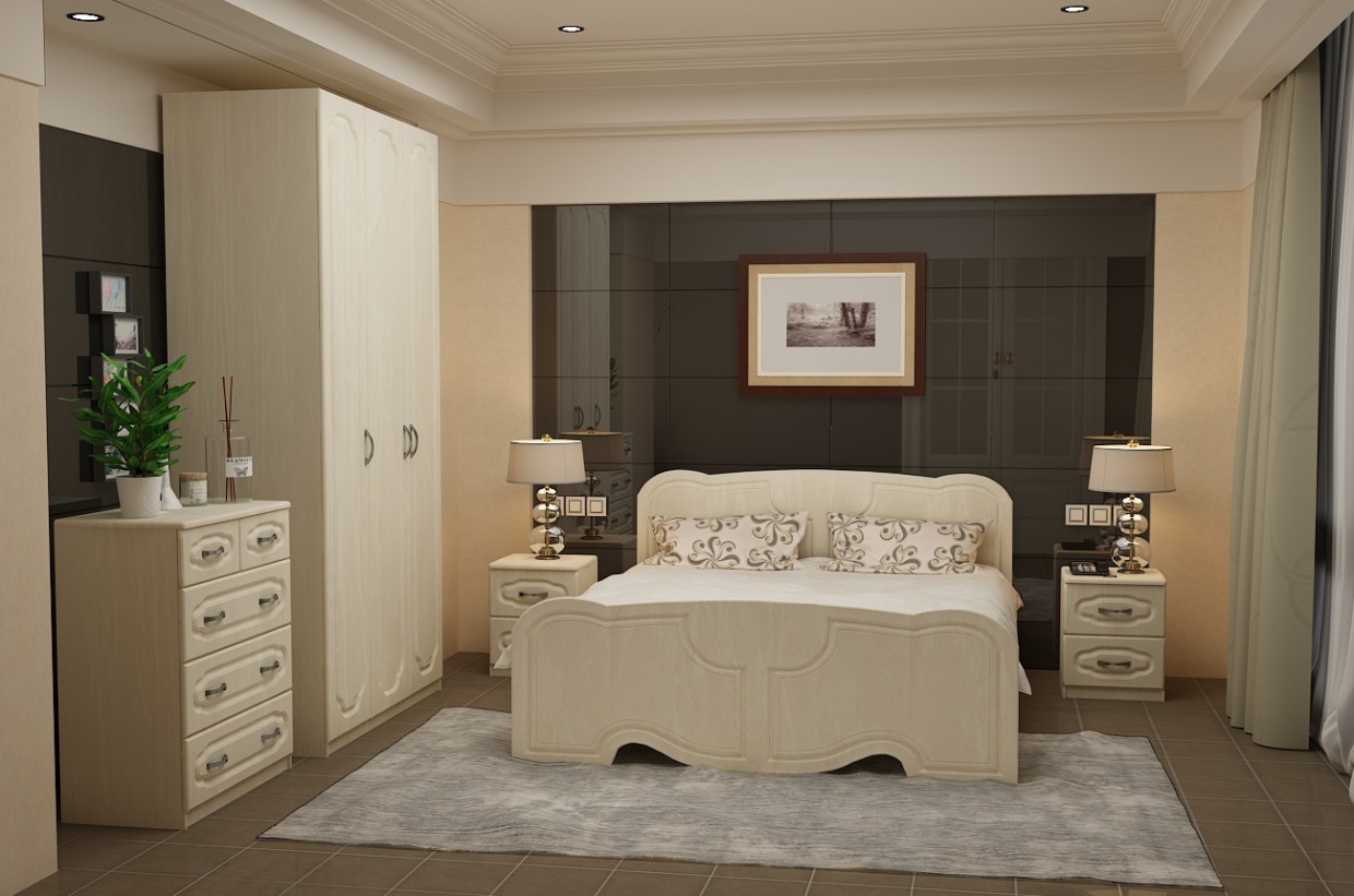 मोती बेडरूम 3d max vray 2.0 में प्रस्तुत छवि