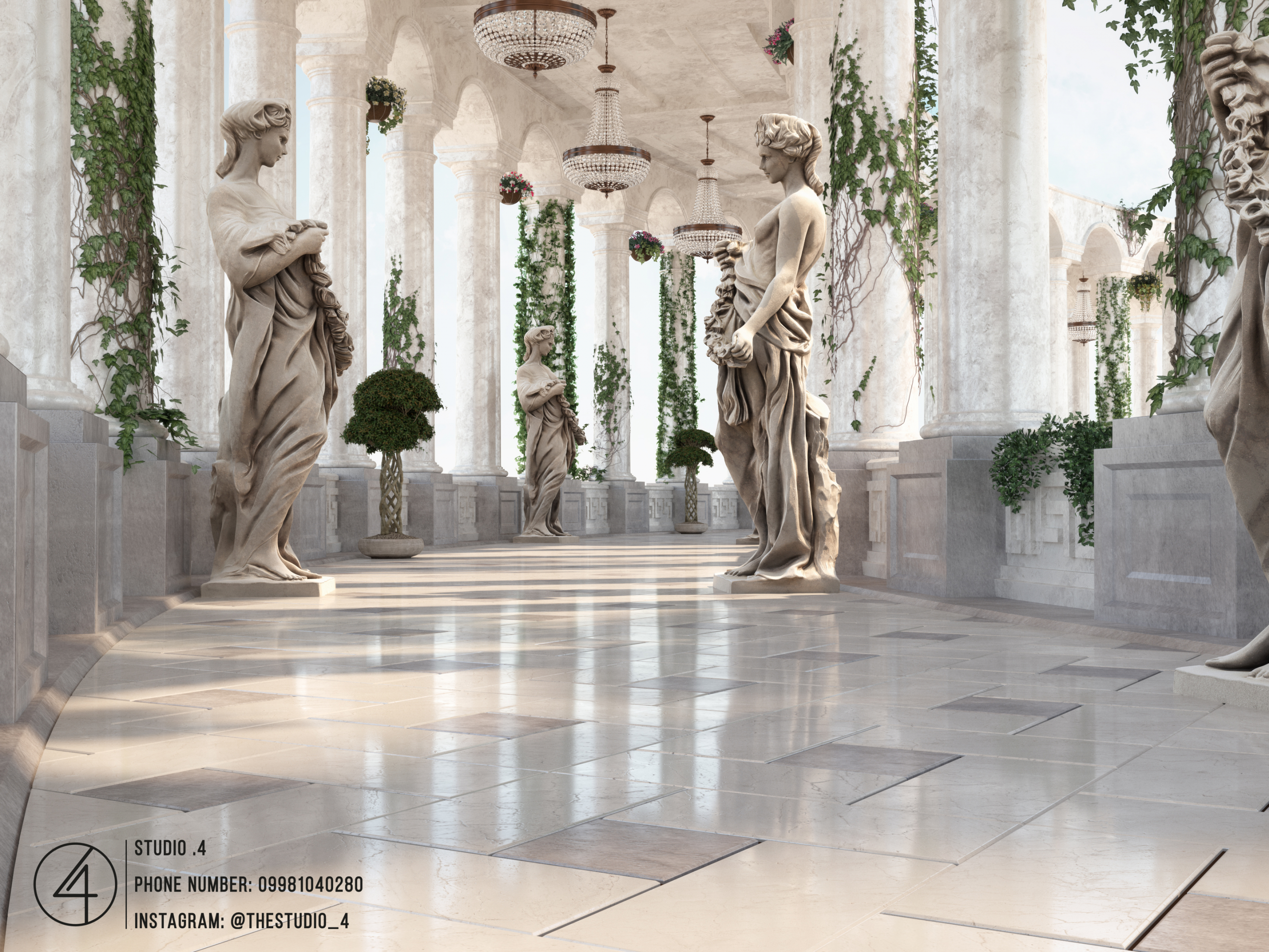 The Hall Of Angels in 3d max vray 3.0 image