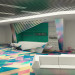locker room/reception lounge, rock climbing Center in 3d max vray image