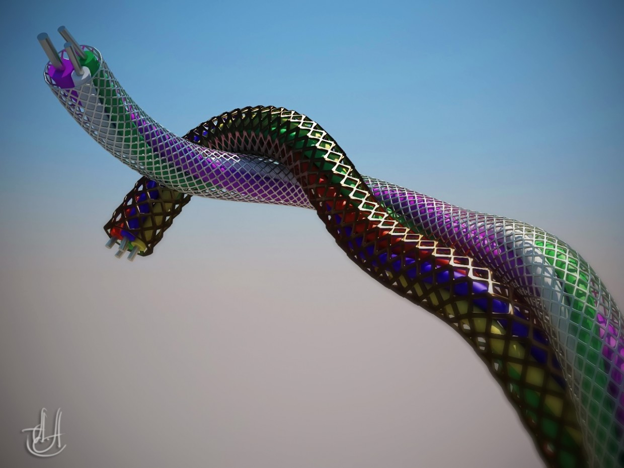 Wire braided in 3d max vray image