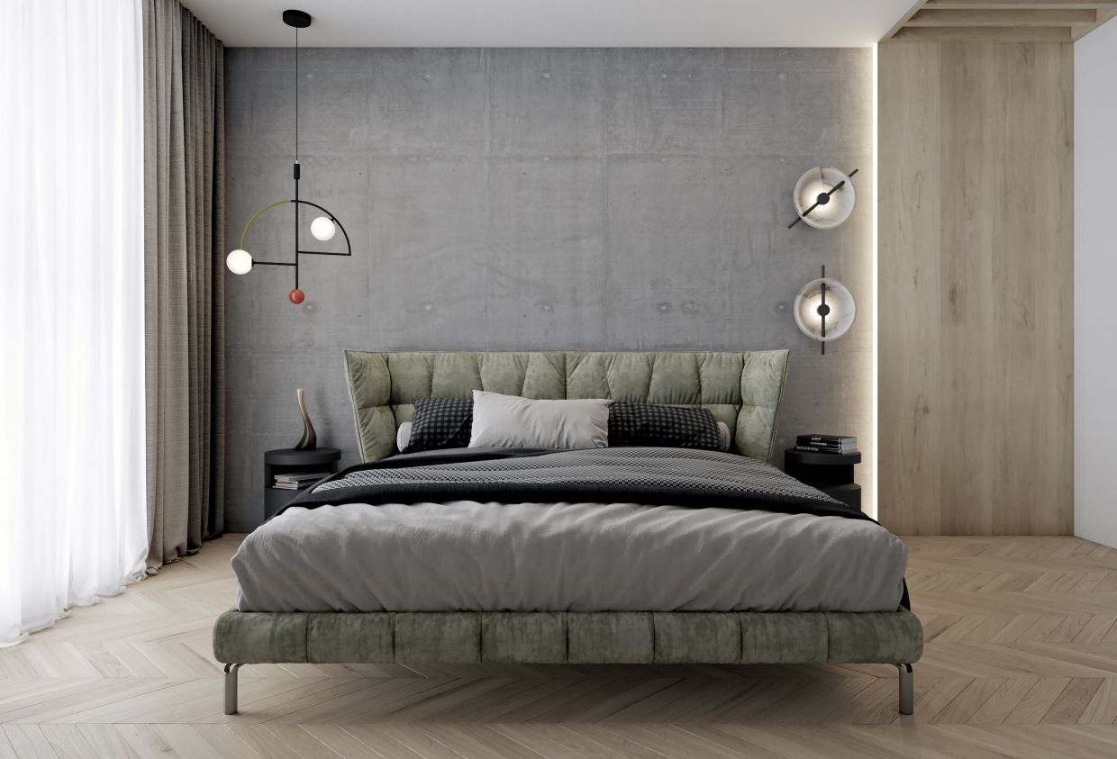 GEOMETRIUM Yatak Odası in 3d max corona render resim