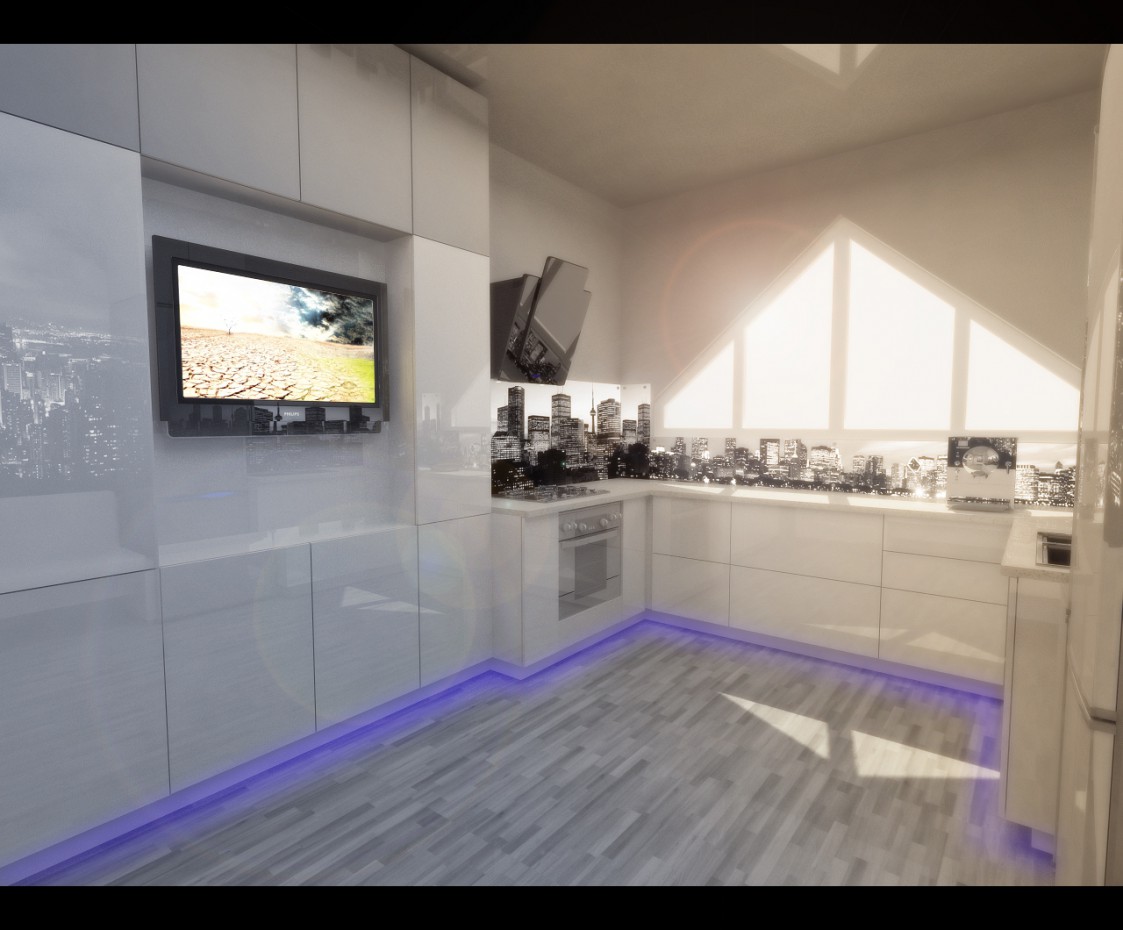 अलमाटी में 2 कमरे अपार्टमेंट 3d max vray में प्रस्तुत छवि