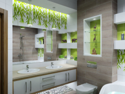 Interior design of the bathroom in the style of "Eco"