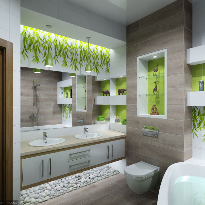 Дизайн інтер'єру ванної в стилі "Еко" в 3d max vray 1.5 зображення