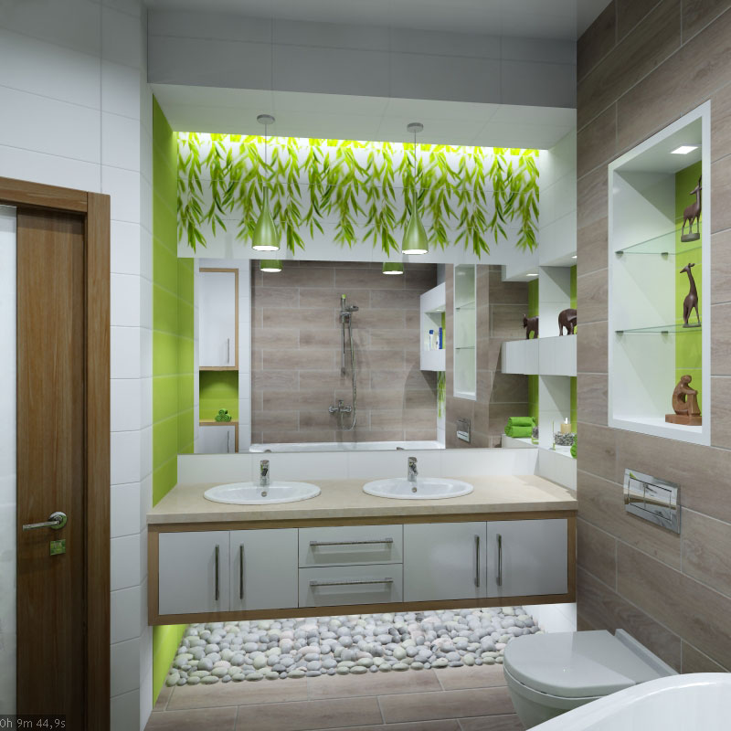 Дизайн інтер'єру ванної в стилі "Еко" в 3d max vray 1.5 зображення