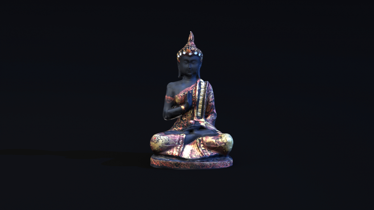 Photogrammetry statue - 3D model in Blender cycles render image