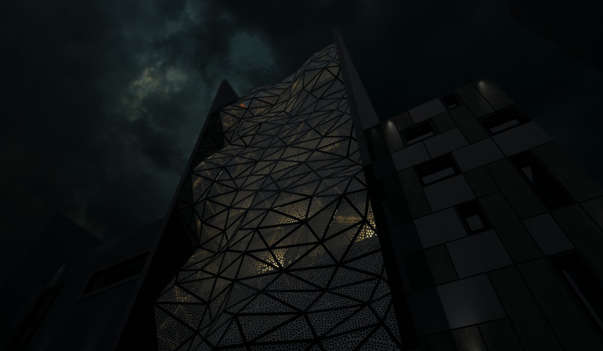 Parametric facade in 3d max vray image