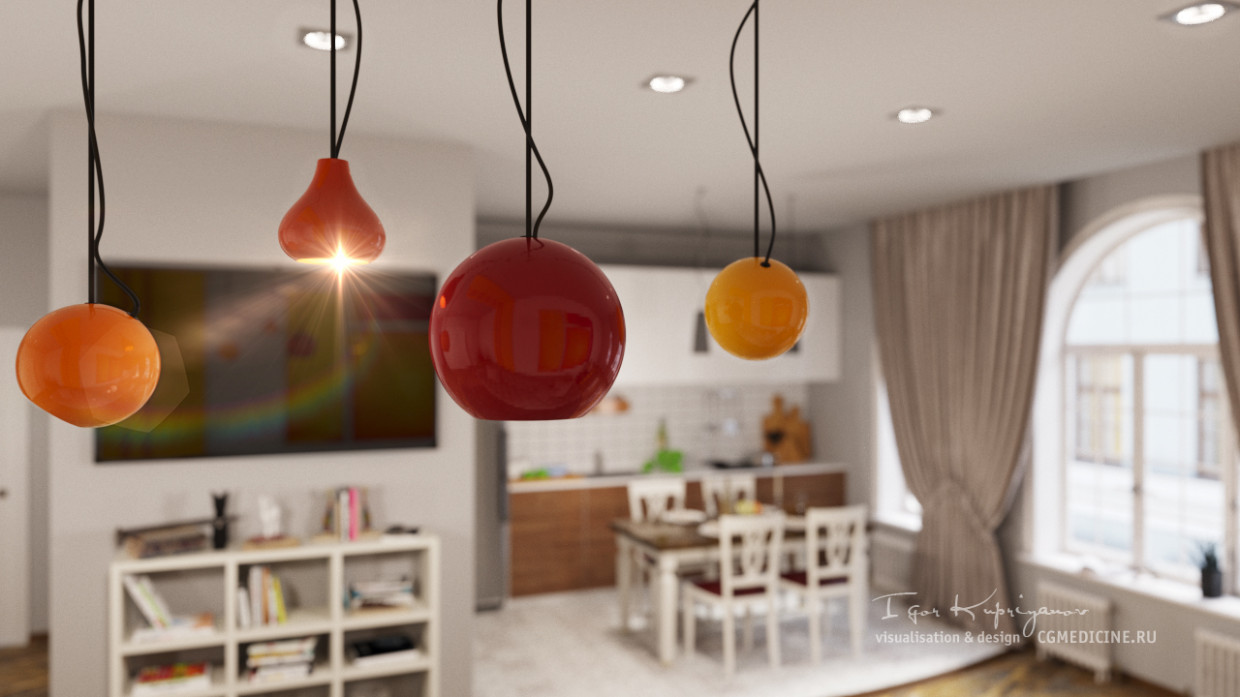 Apartment в 3d max corona render изображение