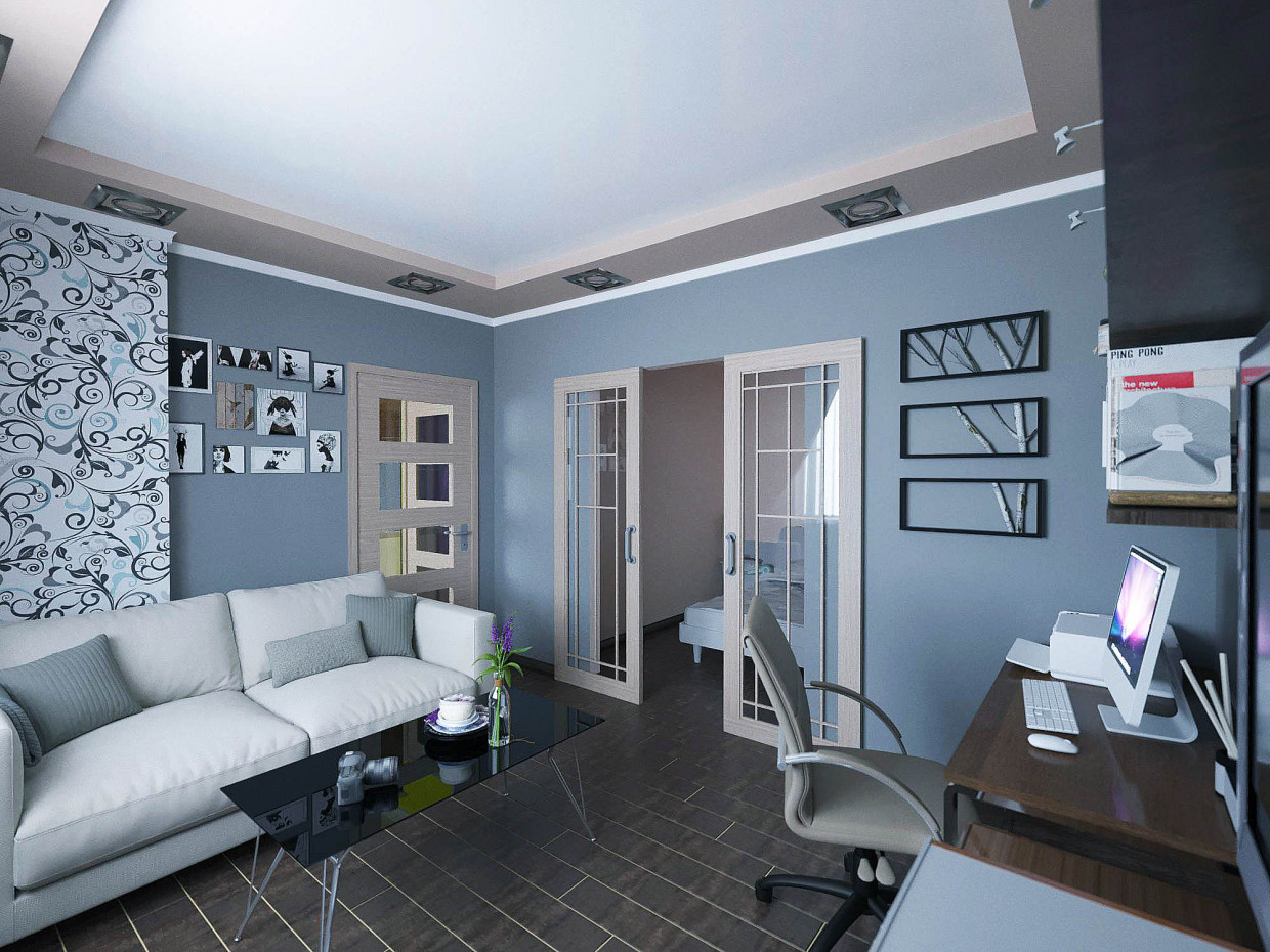 imagen de Sala de estar en un apartamento en ArchiCAD corona render