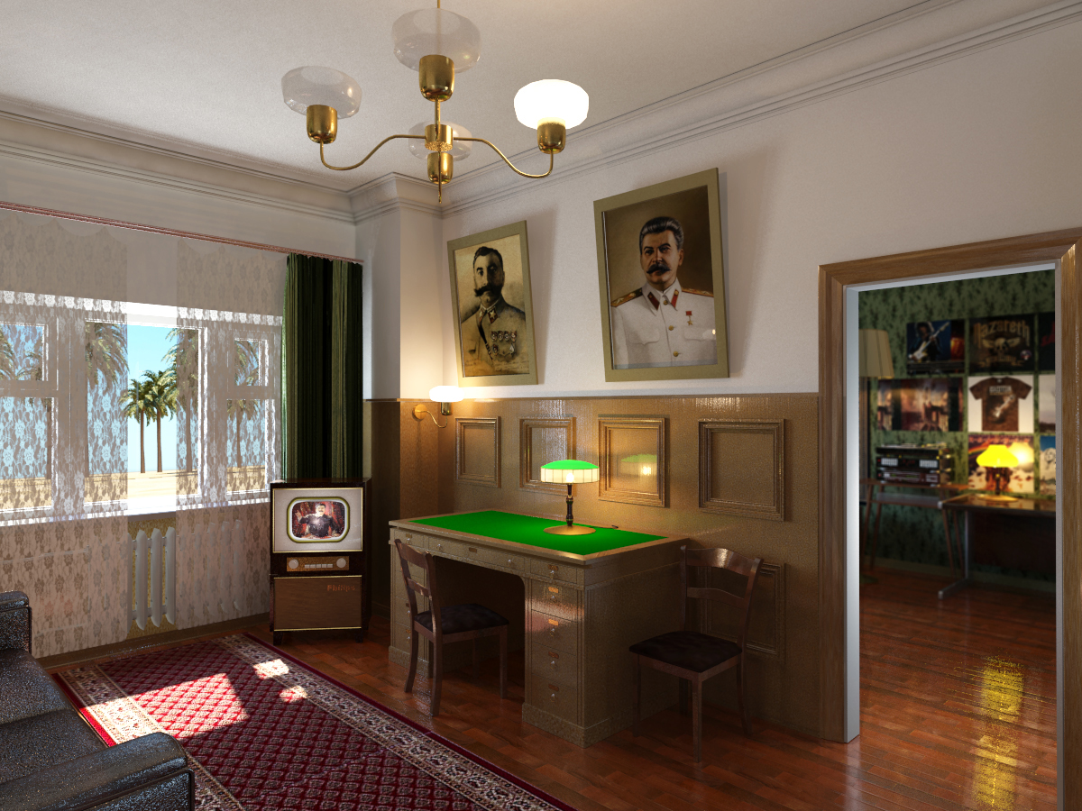 Soviet apartment. in 3d max mental ray image