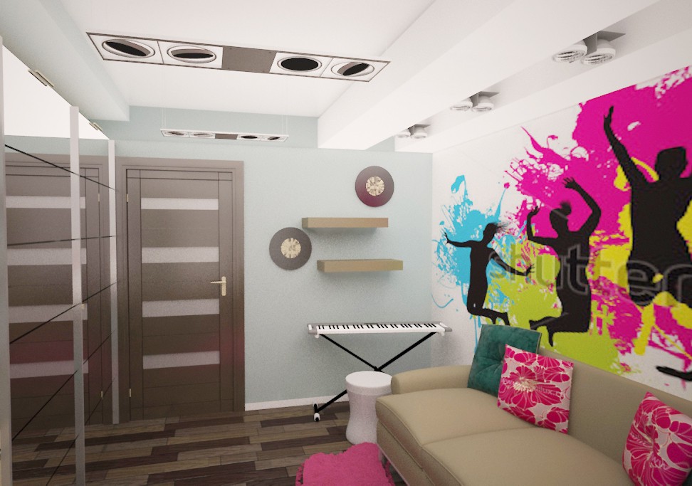 Room for teenage girl in 3d max vray image