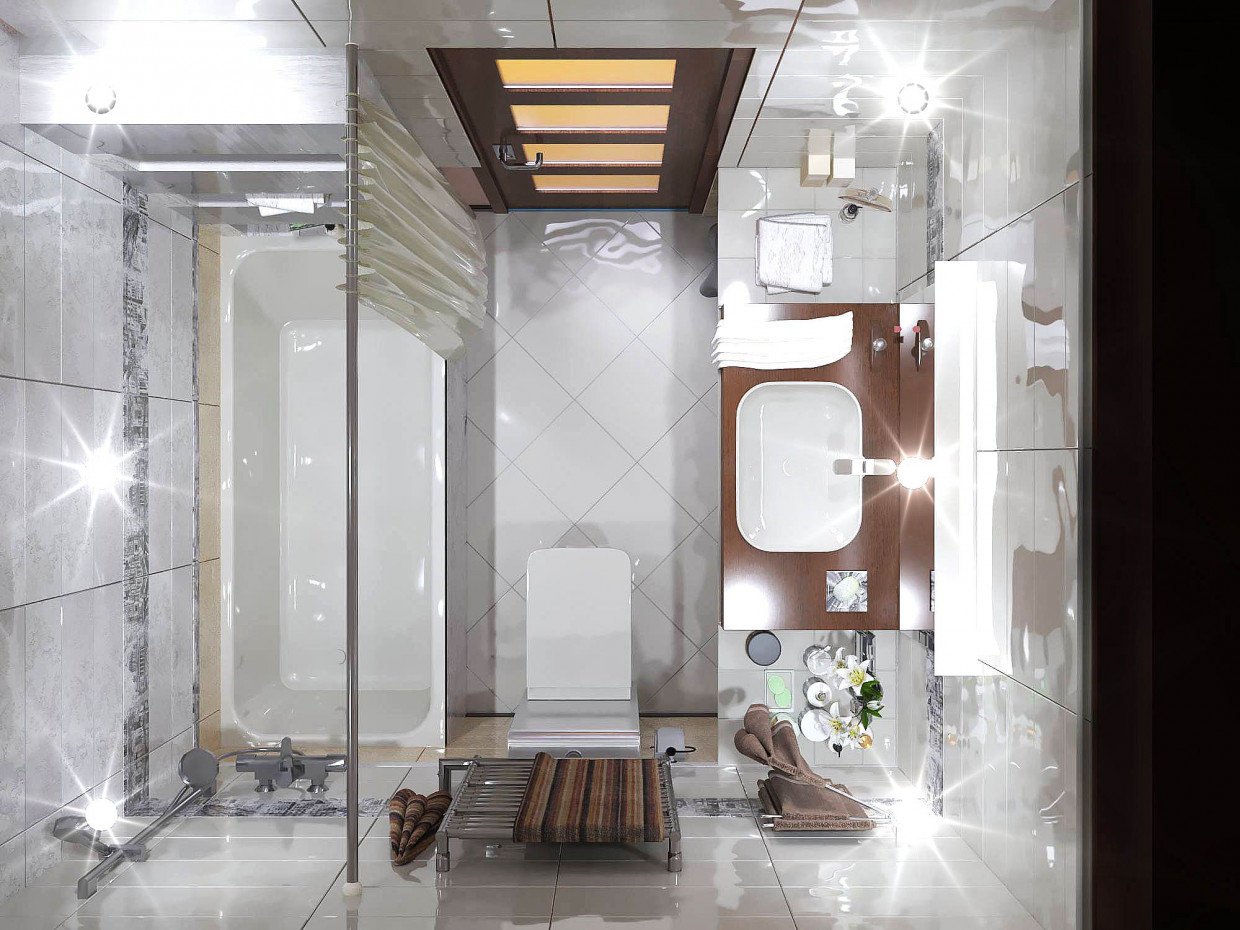 Ванная в квартиру в ArchiCAD corona render изображение