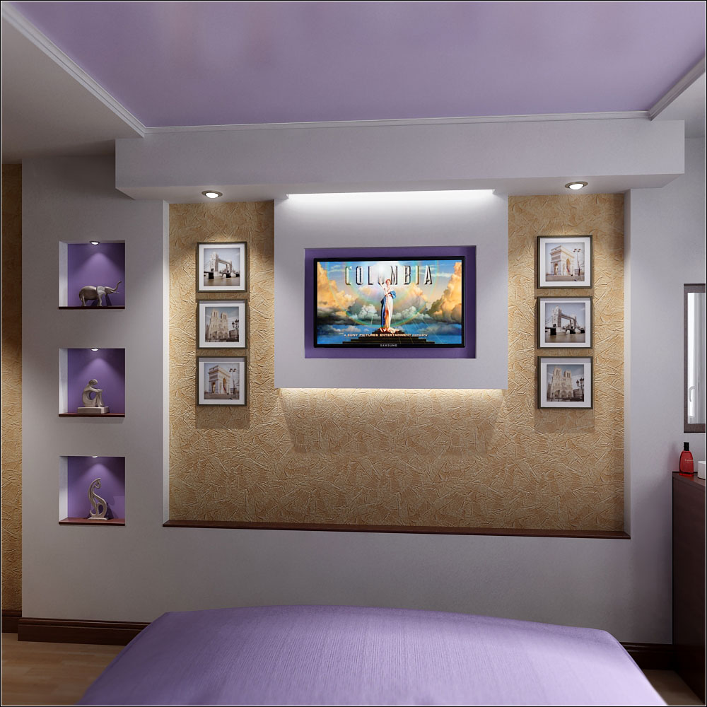 Chernigov'da küçük bir yatak odası için iç tasarım projesi in 3d max vray 1.5 resim