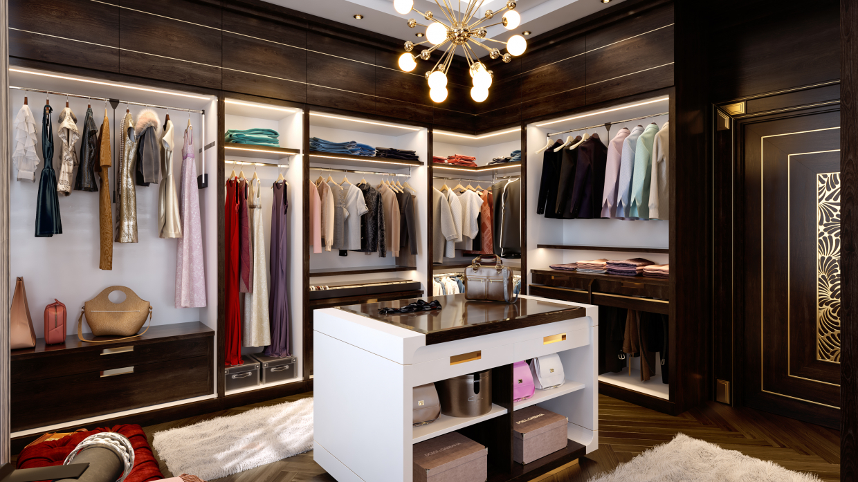 Master Walk-in Closet in 3d max vray 3.0 image