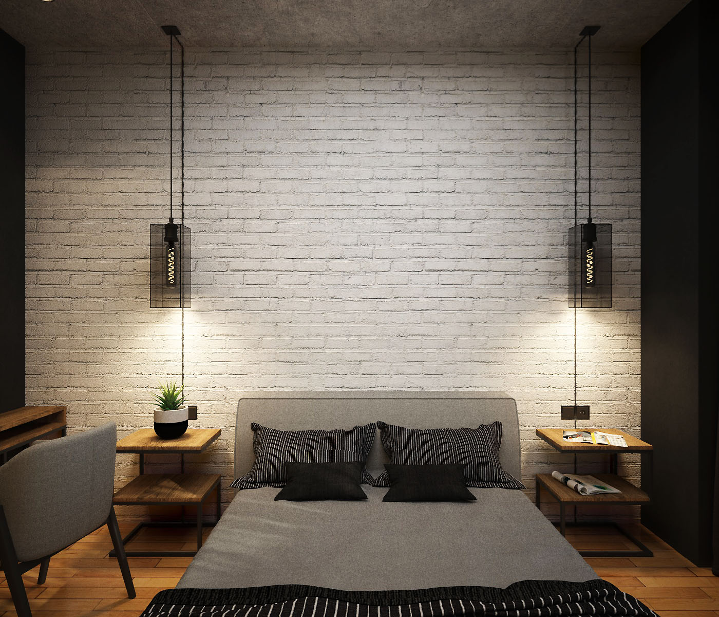 imagen de Apartamento tipo loft con elementos de minimalismo, Chelyabinsk en 3d max vray 3.0