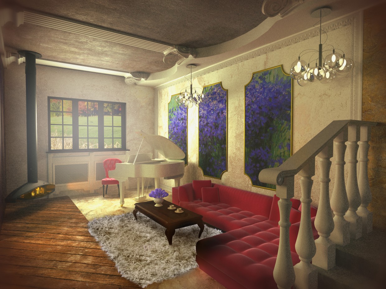 living room interior in 3d max vray image